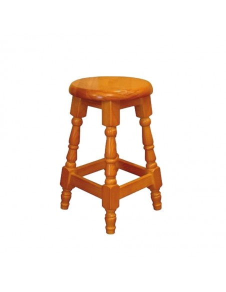 alt= taburete BAJO de madera ALMANSA