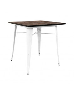 alt= mesa Tolix madera oscura