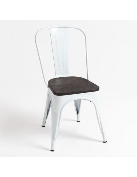 alt= silla Tolix madera oscura