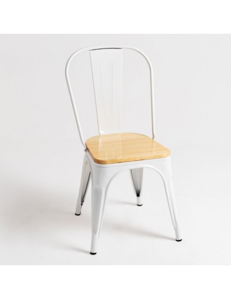 alt= Silla Tolix Madera Natural
