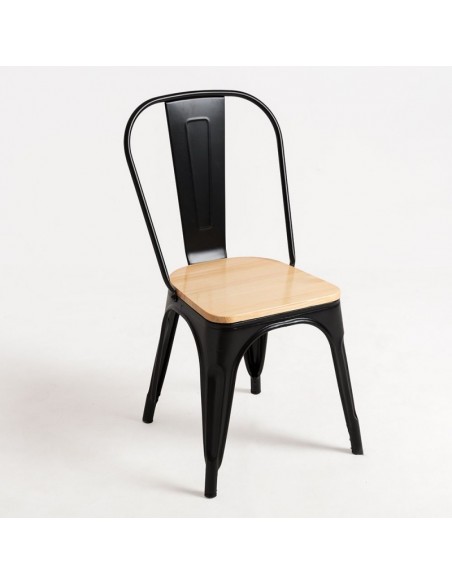 alt= Silla Tolix Madera Natural