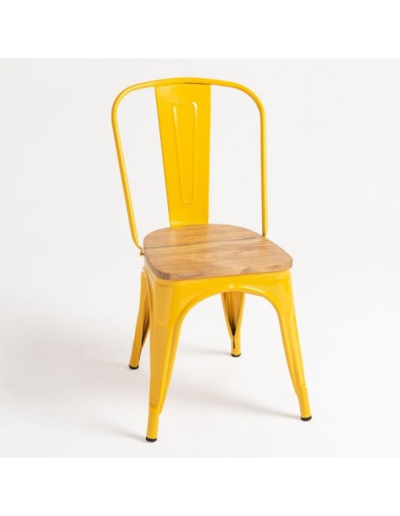alt= Silla Tolix Madera Natural