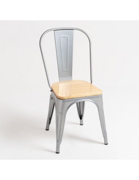 alt= Silla Tolix Madera Natural