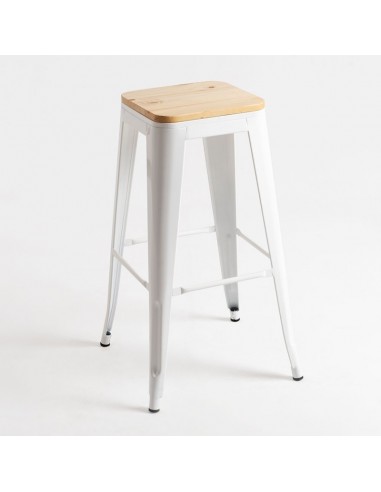 alt= taburete TOLIX asiento madera natural