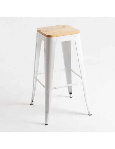 alt= taburete TOLIX asiento madera natural