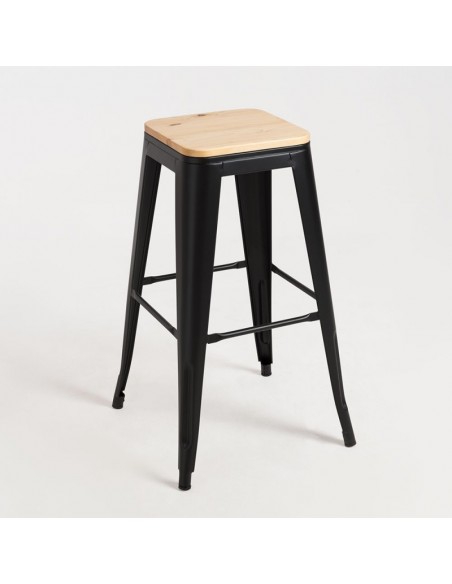 alt= taburete TOLIX asiento madera natural