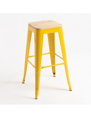 alt= taburete TOLIX asiento madera natural