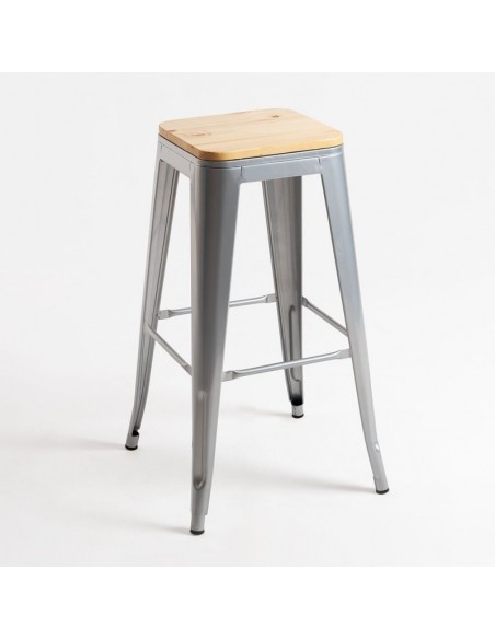 alt= taburete TOLIX asiento madera natural