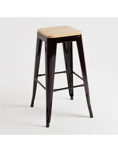 alt= taburete TOLIX asiento madera natural
