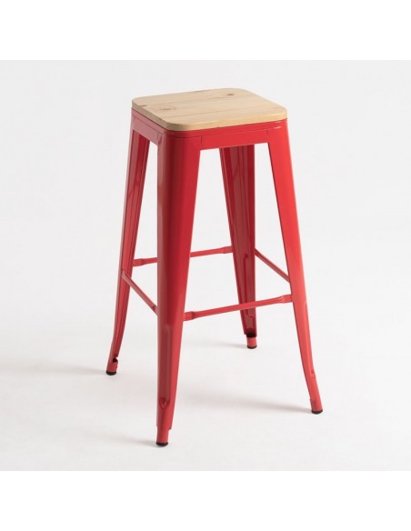alt= taburete TOLIX asiento madera natural