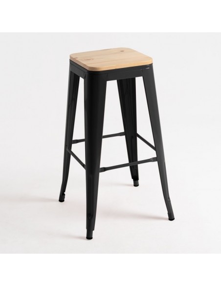 alt= taburete TOLIX asiento madera natural