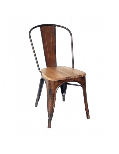 alt= Silla Tolix Rustic madera