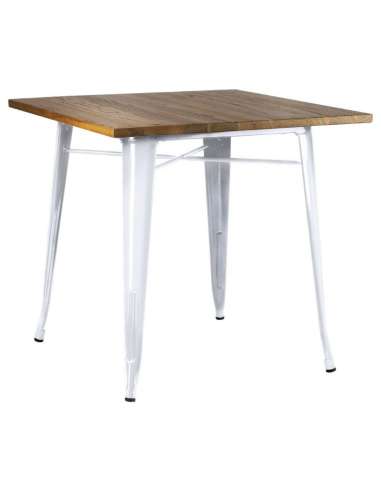 alt= mesa Tolix madera natural