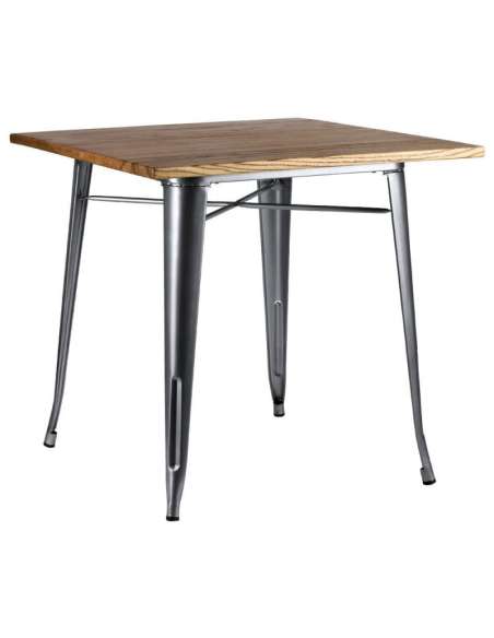 alt= mesa Tolix madera natural