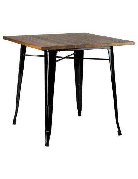 alt= mesa Tolix madera natural