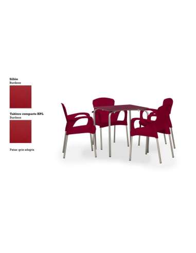 alt= Pack mesa SITA + 4 sillas GRACE