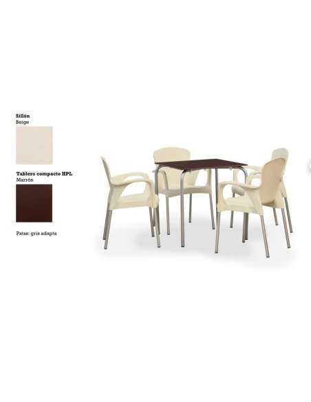 alt= Pack mesa SITA + 4 sillas GRACE
