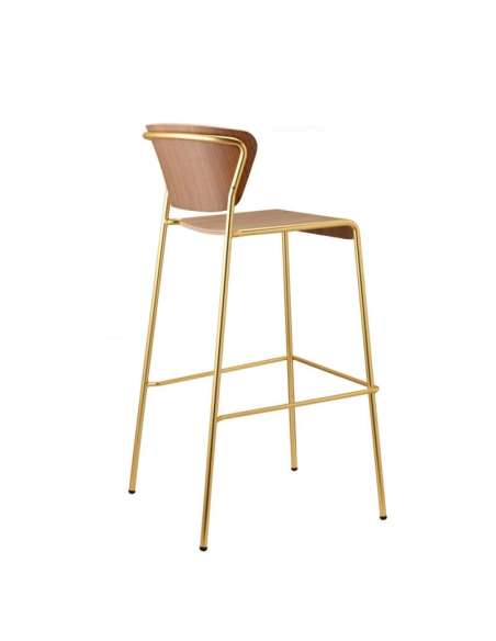 alt= Taburete Lisa con asiento de madera 65