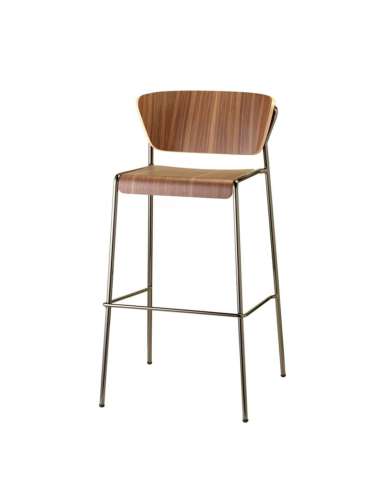 alt= Taburete Lisa con asiento de madera 65